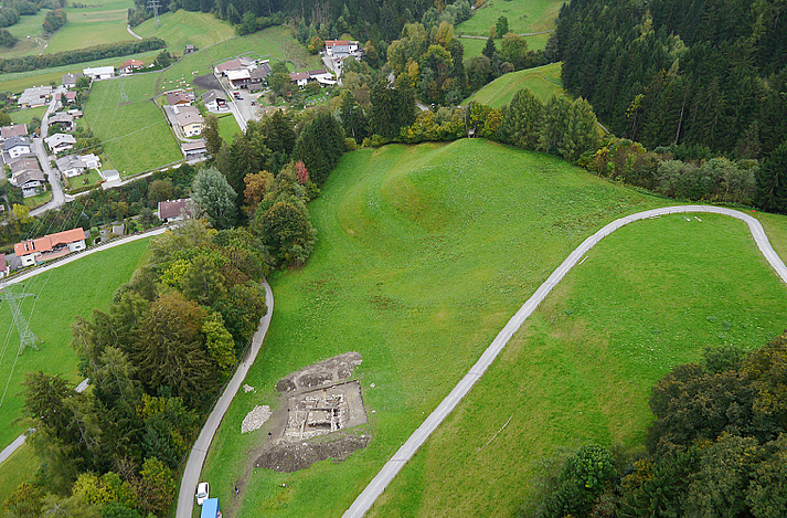 Excavation area 2013, looking east (aerial image)